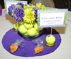 A table display at the kick off for the Walk to End Alzheimer's.